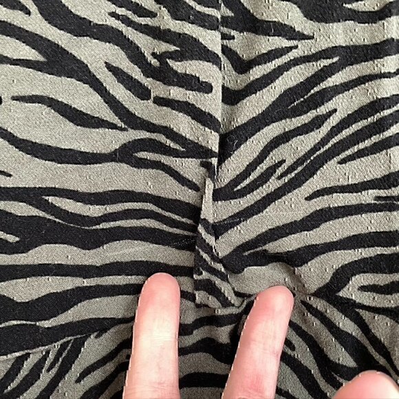 HOLLISTER Olive Green Black Zebra Animal Print Square Neck Mini Fit Flare Dress - Picture 11 of 12